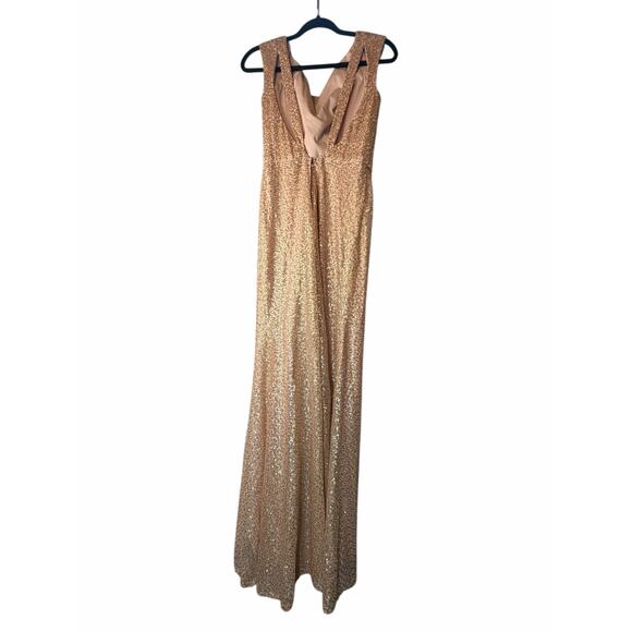 Morilee by Madeline Gardner Rose Gold Sequined Gown - Size 6 - Picture 5 of 16